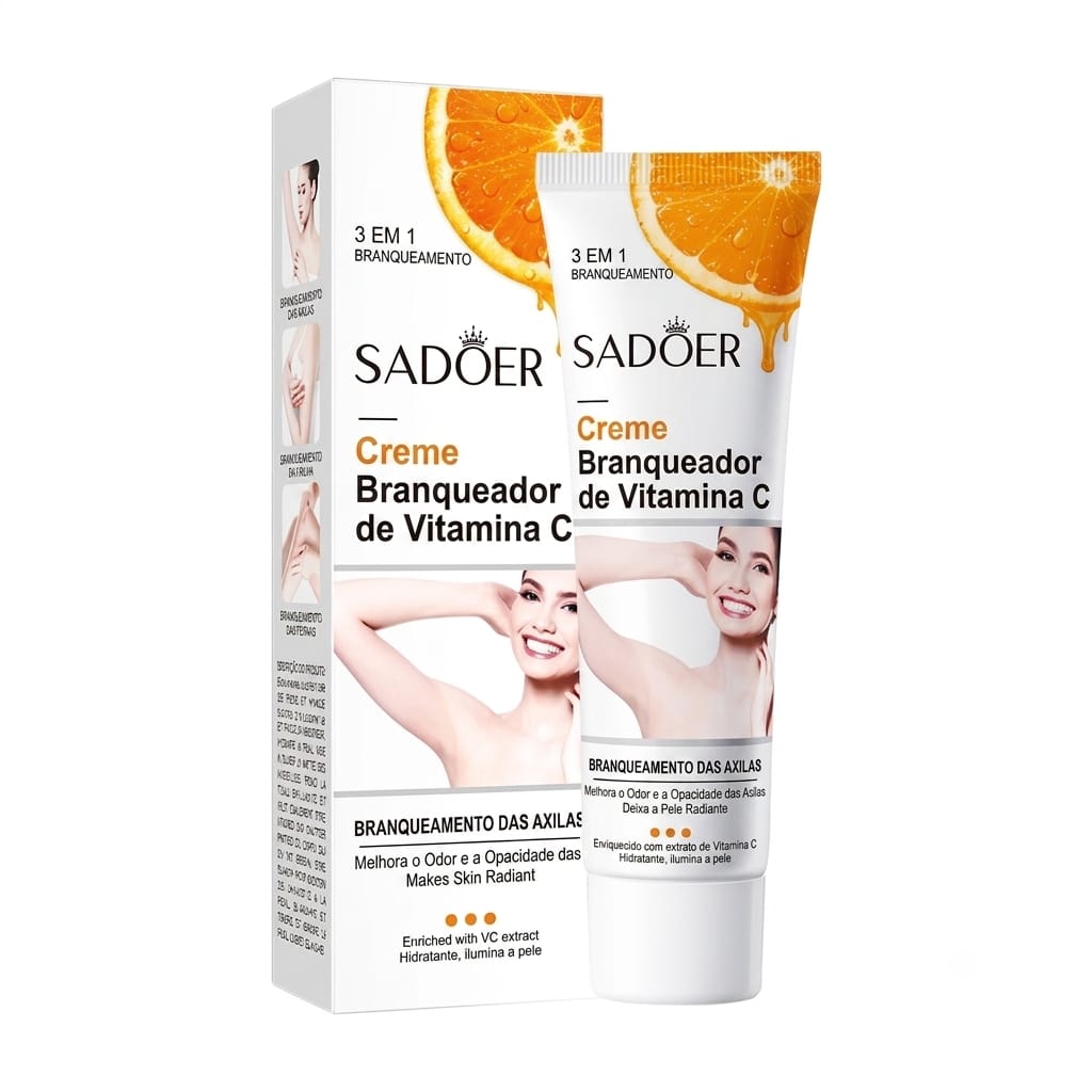 Creme Clareador de Vitamina C SADOER 3 em 1 com embalagem